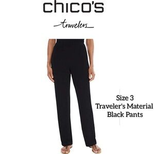 Chico’s Travelers Black Pants Size 3 Regular (XL size 16 - 26” inseam) Plus Size